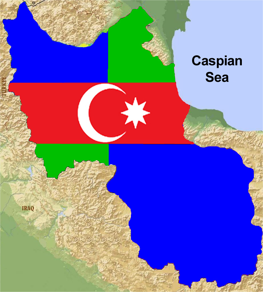 South Azerbaijan Map - Güney Azərbaycan Xəritəsi